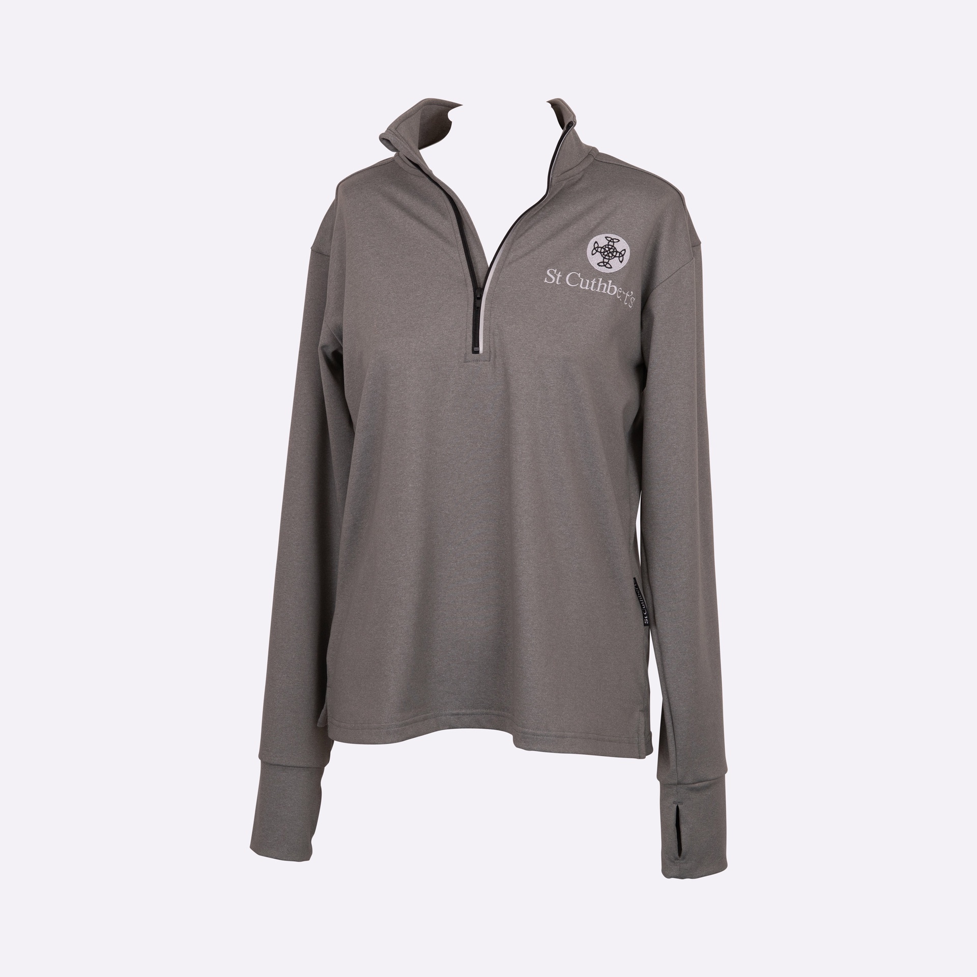 Grey long-sleeved training top