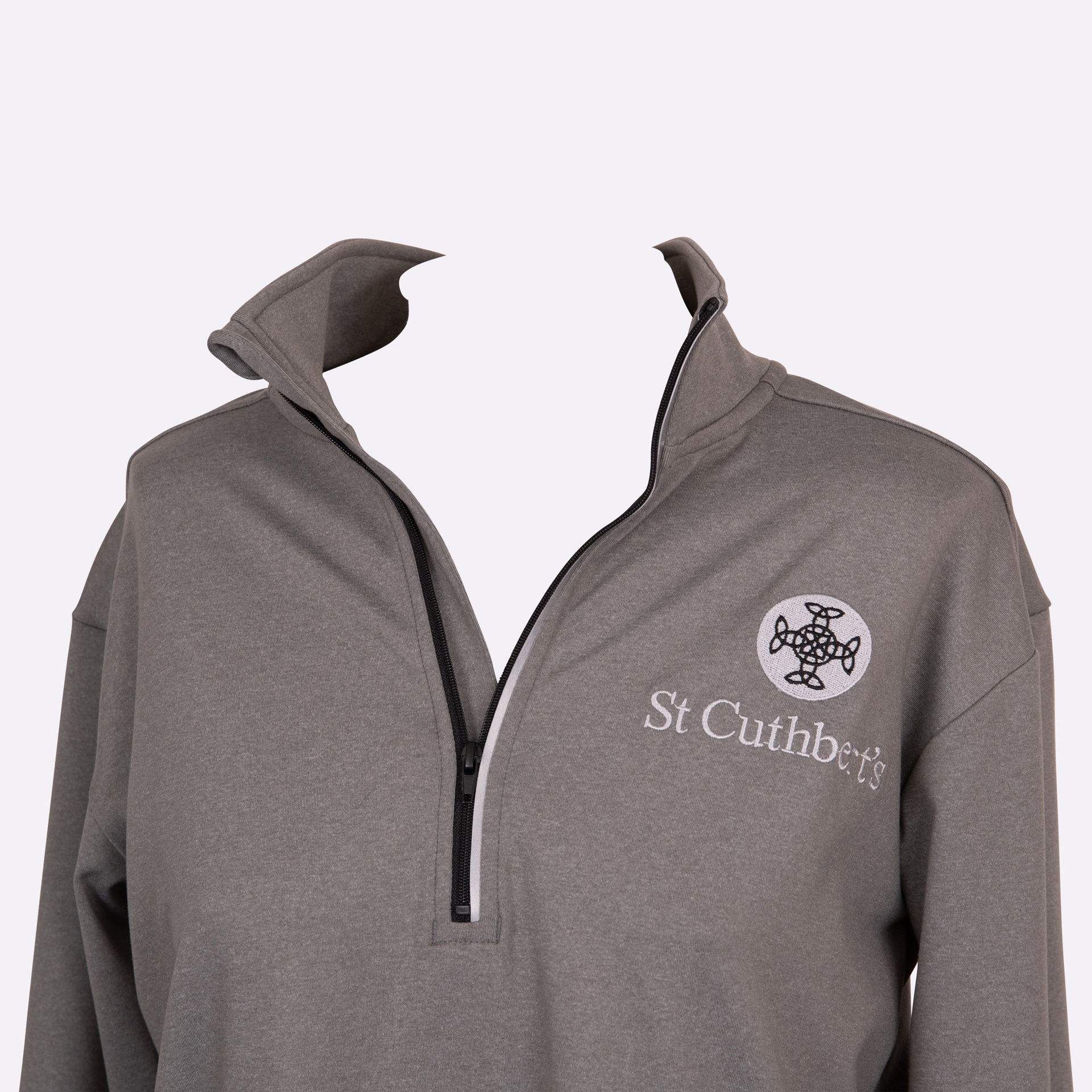 Grey long-sleeved training top