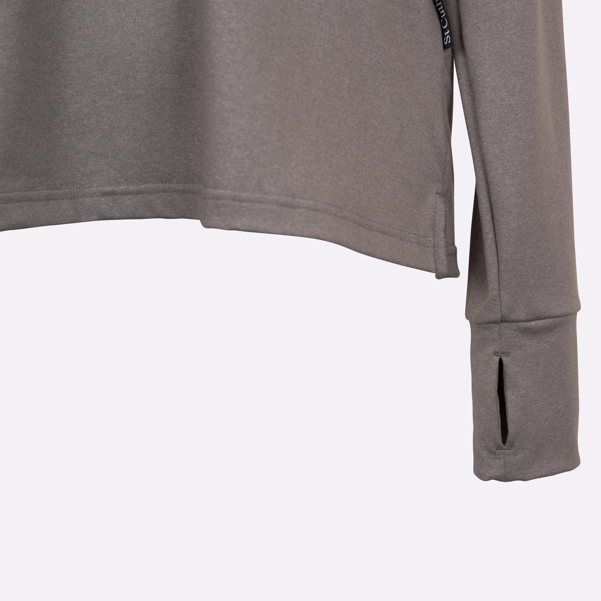 Grey long-sleeved training top