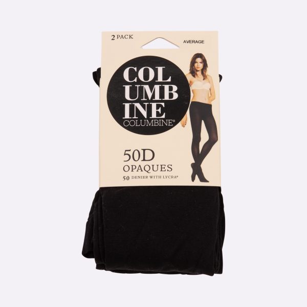 Black Tights - Opaque 50 Denier: 2 pack